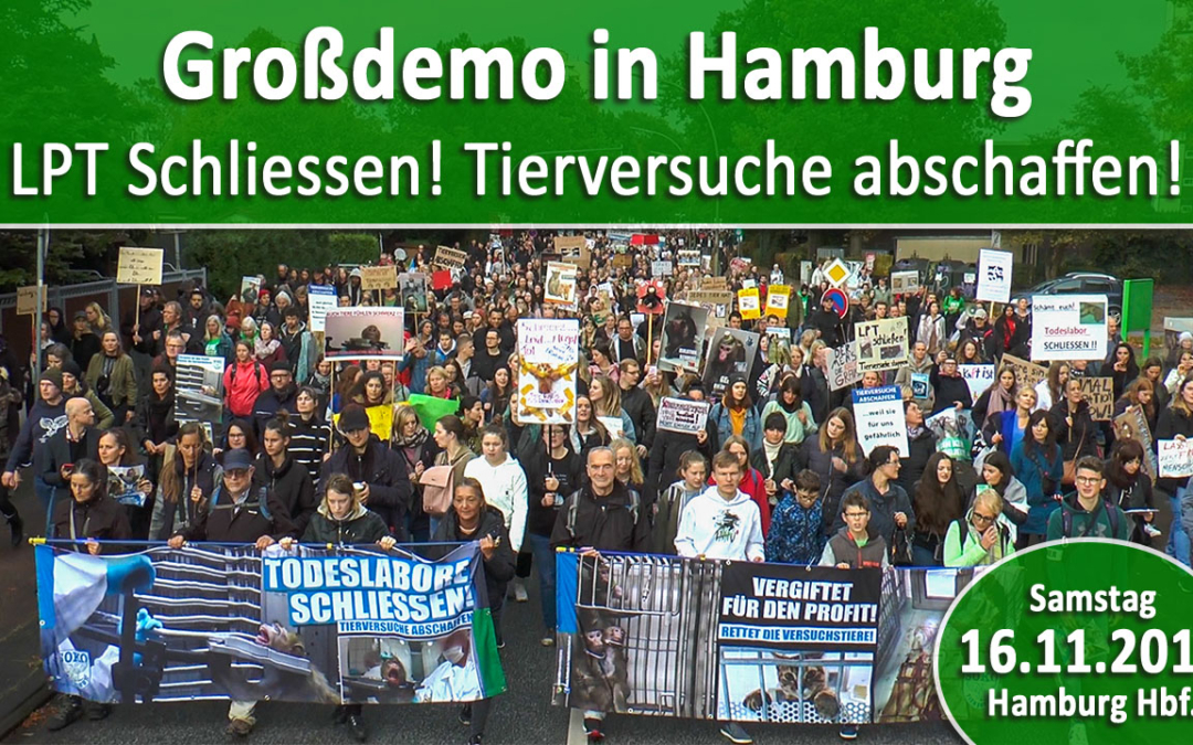 Aufruf zur Demo gegen Tierversuche in Hamburg